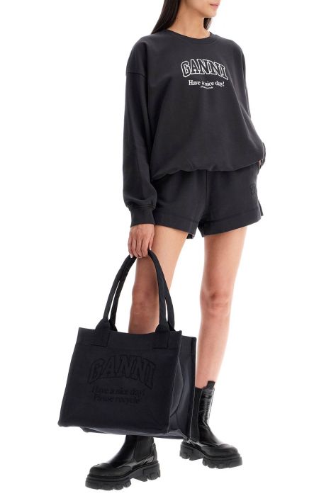 ganni sweatshirt fabric shorts