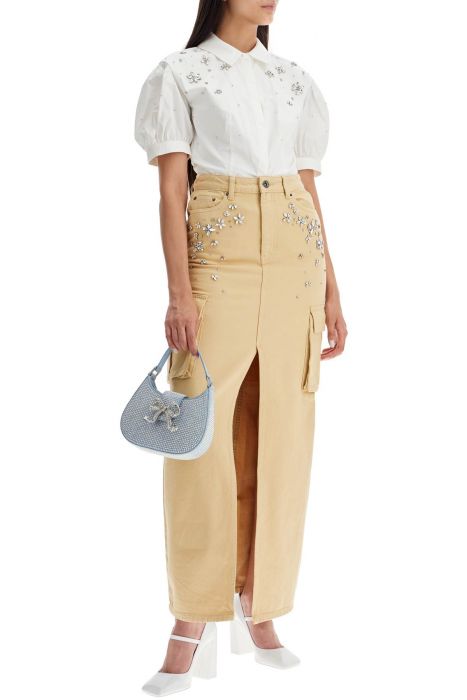 self portrait fitted cotton shirt with tailored