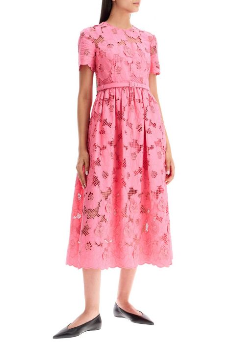 self portrait midi lace dress in seven