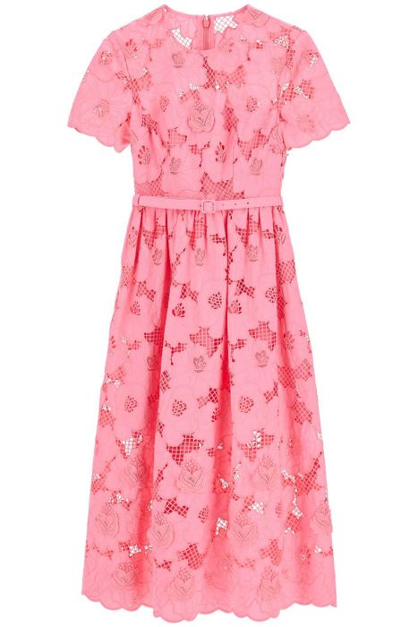 self portrait midi lace dress in seven