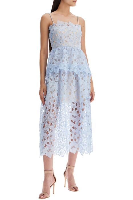 self portrait midi organza dress in