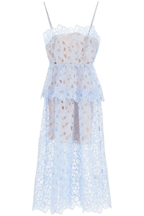 self portrait midi organza dress in