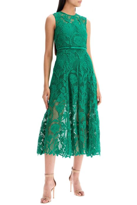bra632 sleeveless midi lace dress