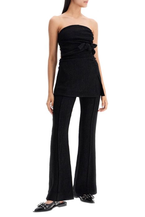 ganni strapless viscose top for