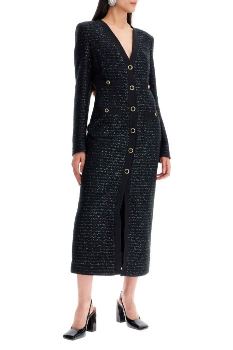 alessandra rich midi tweed dress with sequins