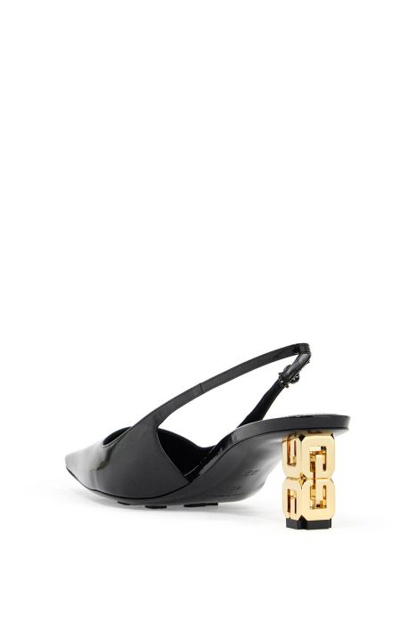 givenchy g cube patent leather slingback décol