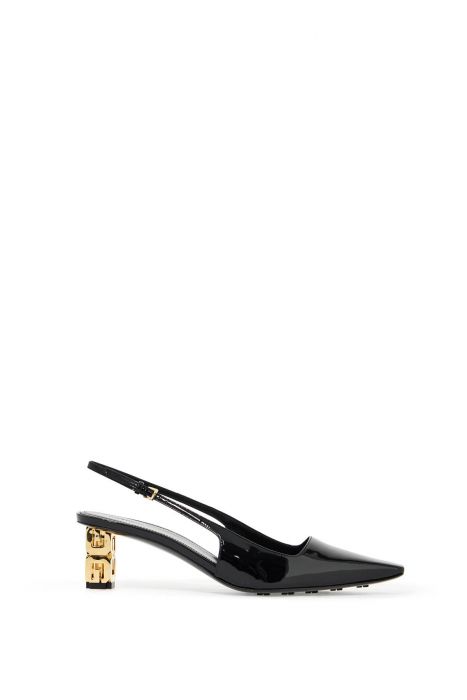 givenchy g cube patent leather slingback décol