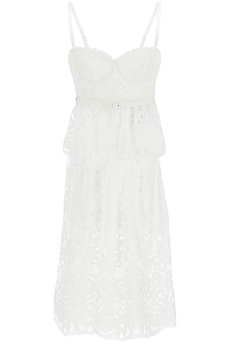 self portrait lace bustier dress with belt