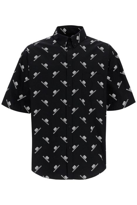 balenciaga boxy short-sleeved bb shirt