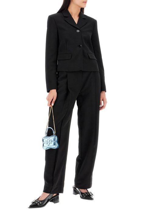 ganni lightweight pants with pleats
