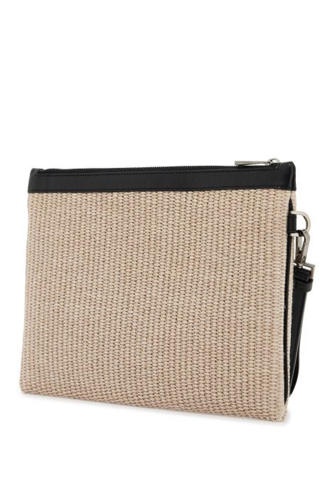 versace raffia pouch for