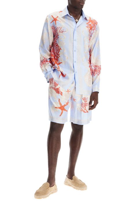 versace baroque silk bermuda set