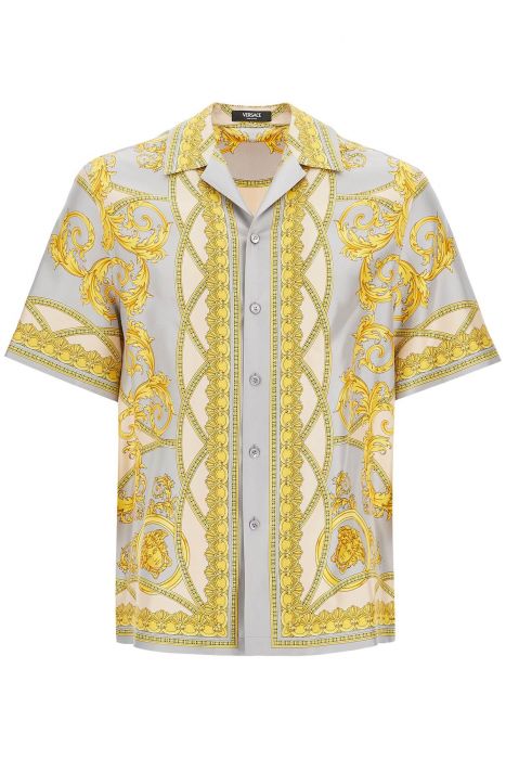 versace 'printed silk bowling shirt from the gods' collection