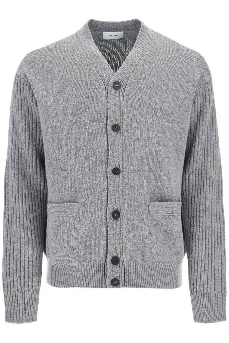 ferragamo wool cardigan with patches