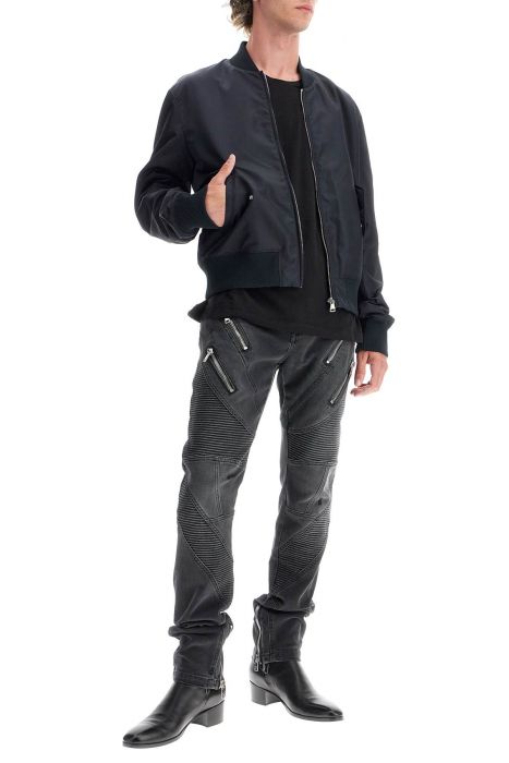 balmain lightweight bomber jacket with embroidery
