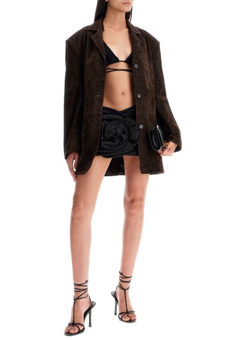 magda butrym silk mini skirt with 3d