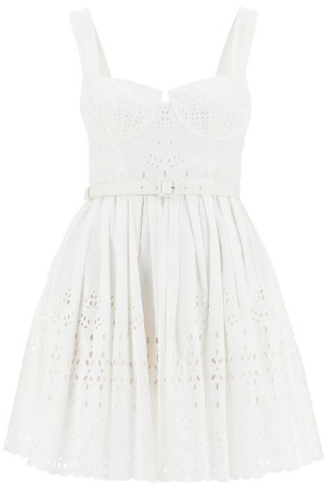 bra632 cotton sangallo mini dress with