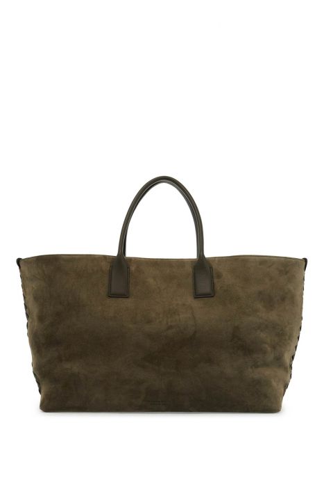 bottega veneta suede leather cabat bag with