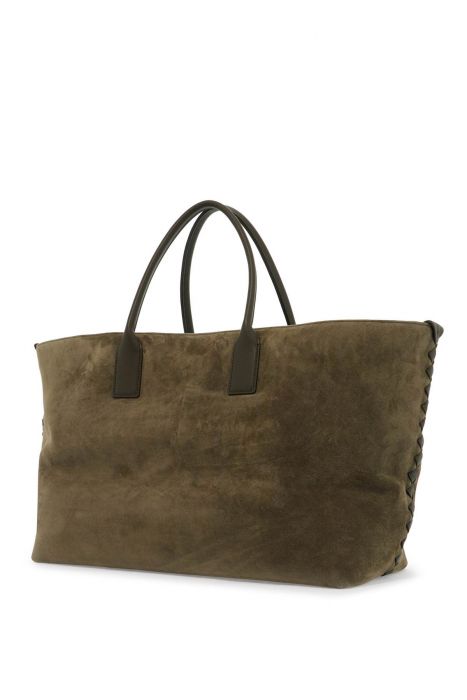 bottega veneta suede leather cabat bag with