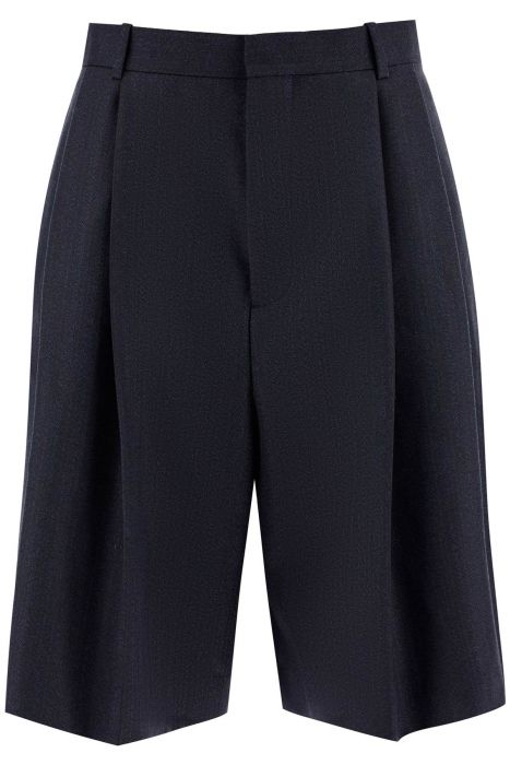 bottega veneta striped wool bermuda shorts for men