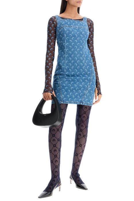 marine serre "denim moon mini dress for