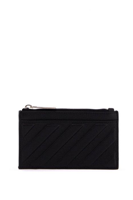 off-white leather diag card holder
