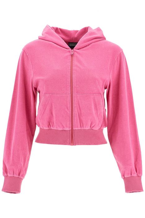 balenciaga 'used effect cropped sweatshirt from bb