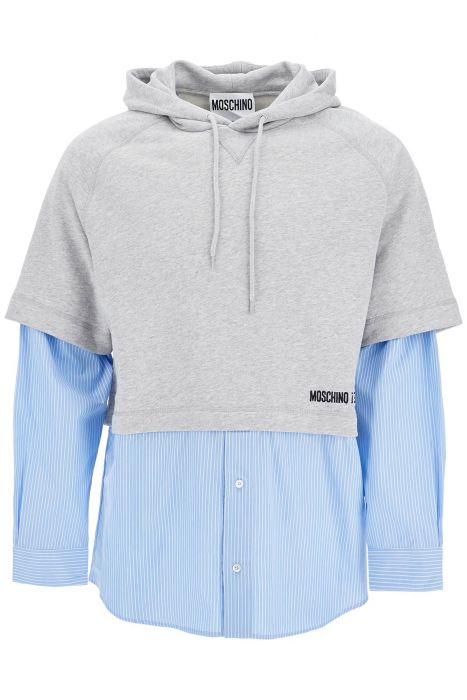 moschino hybrid sweatshirt with shirt bottom