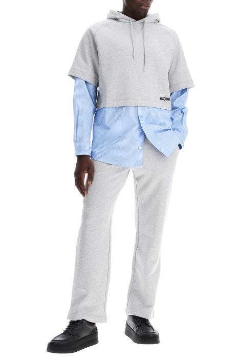 moschino hybrid sweatshirt with shirt bottom