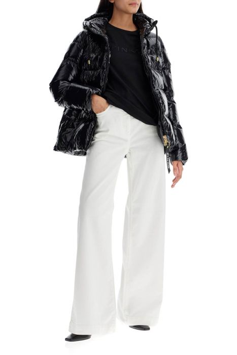 pinko wide leg twill trousers in italian