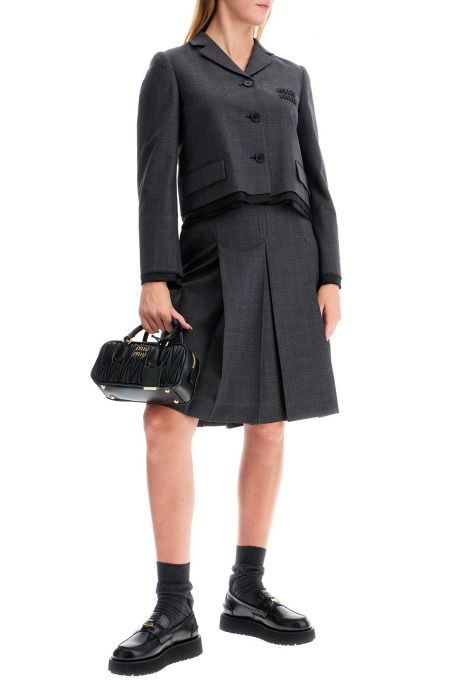 miu miu 'prince of wales pleated skirt'