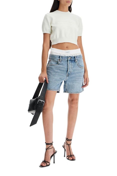 alexander wang denim shorts with boxer insert for added