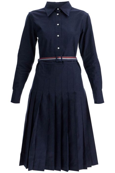 thom browne midi shirt dress with belt