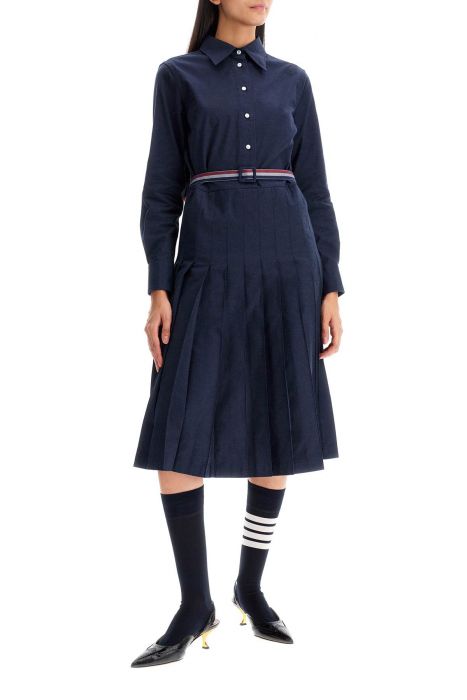 thom browne midi shirt dress with belt