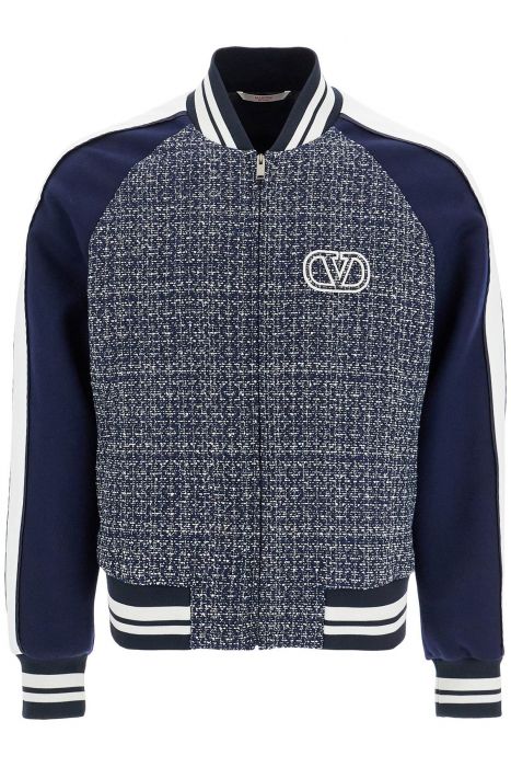 valentino garavani tweed bomber jacket for