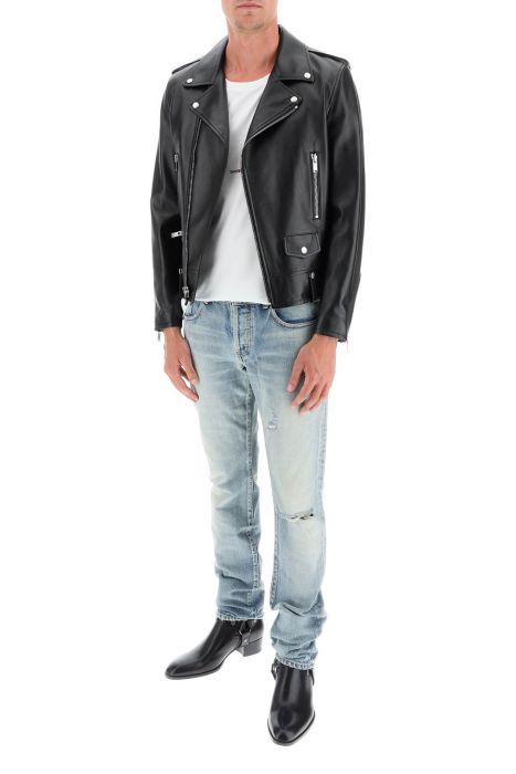 bra395 leather motorcycle jacket
