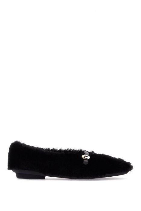 ferragamo shearling ballet flats