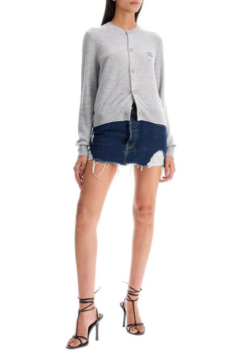 acne studios destroyed denim mini skirt