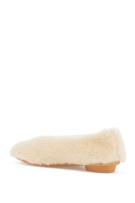 ferragamo shearling ballet flats