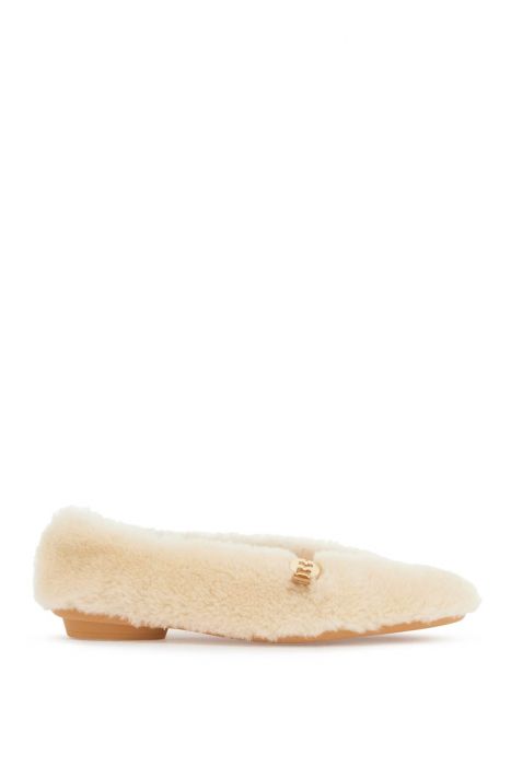 ferragamo ballerine in shearling