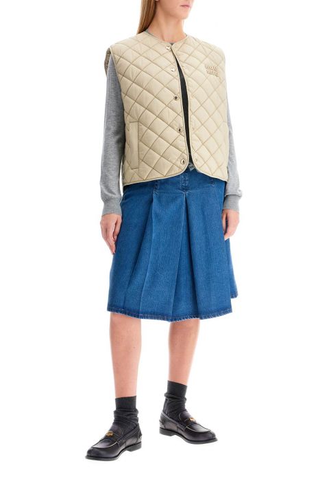 miu miu 'chambray pleated midi