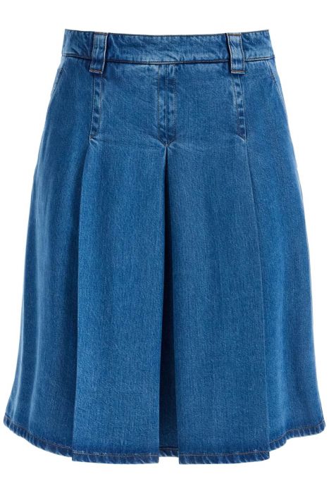 miu miu 'chambray pleated midi