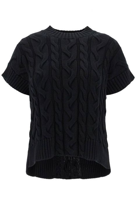 's max mara cotton cable knit vest with braided design