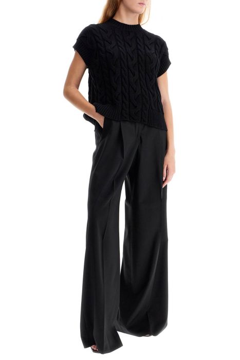 's max mara cotton cable knit vest with braided design