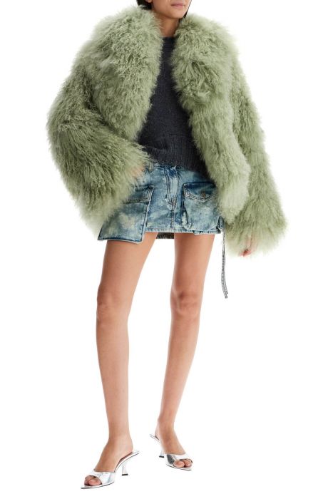 the attico denim fay mini skirt