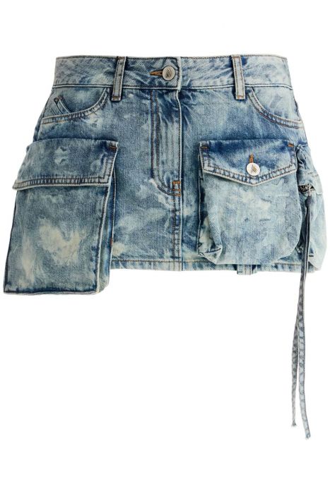 the attico denim fay mini skirt