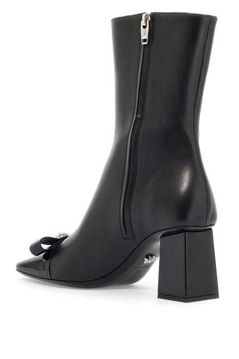 versace gianni ribbon leather ankle boots with
