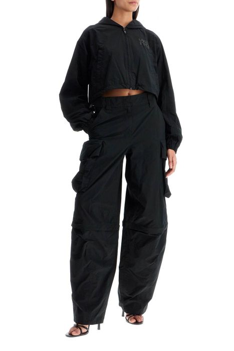 alexander wang cropped hooded jacket with