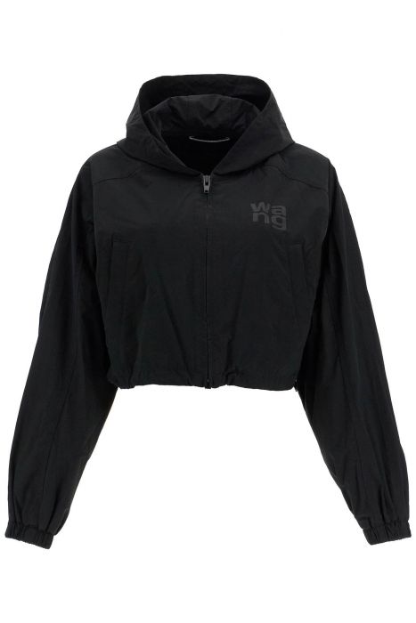 alexander wang cropped hooded jacket with