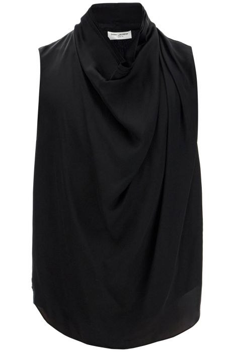saint laurent silk sleeveless top with